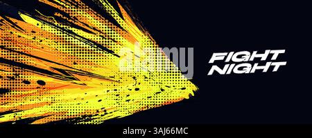 Abstract Sport Background with Orange and Yellow Brush Strokes and Halftone Style Stock Vector