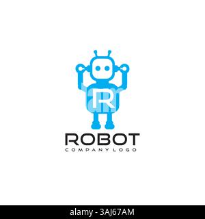 robot logo design vector Stock Vector