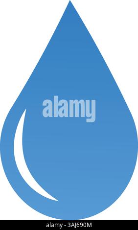 Minimalist drop of rain water flat icon Stock Vector