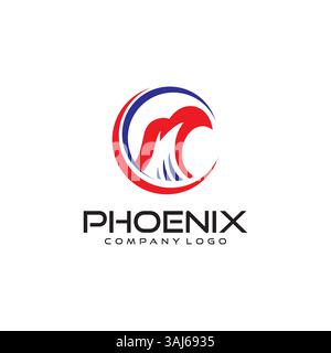 phoenix logo design vector Stock Vector