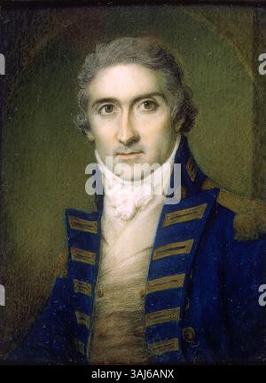 This portrait of Captain Edward Riou depicts the British naval officer ...