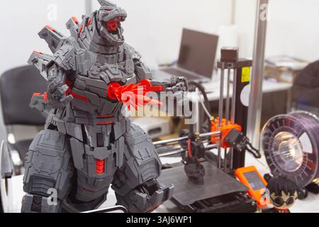 Samples of products made using 3D printing technology in an laboratory. Industry Stock Photo