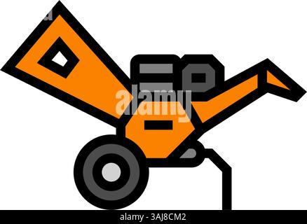 wood chipper tractor color icon vector illustration Stock Vector Image ...