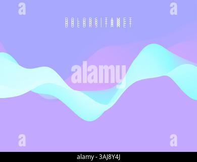 Abstract wavy background with modern gradient colors. Trendy liquid design. Motion sound wave. Vector illustration for banners, flyers and presentatio Stock Vector