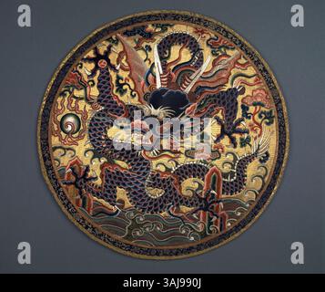 Ming Square A Ming dynasty Mandarin square featuring intricate silk and threadwork ...
