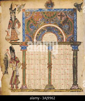The 'Canon Table Page' is a page from an ancient manuscript ...