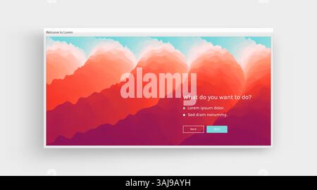 Website or mobile app landing page. Abstract background with dynamic effect. Vector illustration. Stock Vector