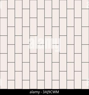 Ceramic vertical tile wall pattern. Subway, metro brick vector seamless background. White scandinavian bathroom, kitchen floor, wall checkered grid. Stock Vector