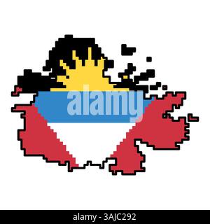 Pixelated world map icons in 8-bit style, featuring over 190 countries. Perfect for digital art, educational projects, and themed designs. Stock Vector