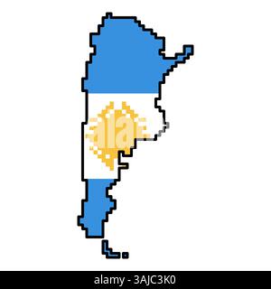 Pixelated world map icons in 8-bit style, featuring over 190 countries. Perfect for digital art, educational projects, and themed designs. Stock Vector