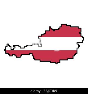 Pixelated world map icons in 8-bit style, featuring over 190 countries. Perfect for digital art, educational projects, and themed designs. Stock Vector