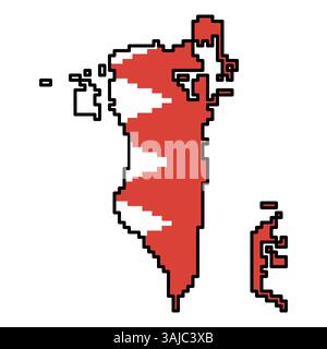 Pixelated world map icons in 8-bit style, featuring over 190 countries. Perfect for digital art, educational projects, and themed designs. Stock Vector
