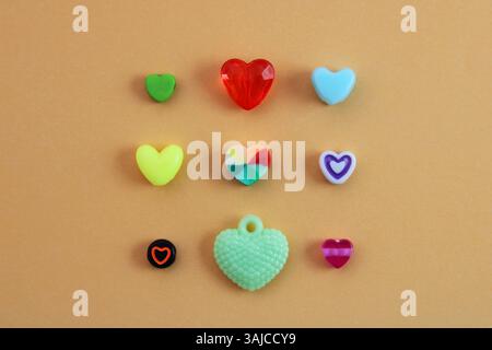 Hearts of different shapes and colors Stock Photo