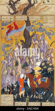 This artwork depicts the legendary return of the Persian hero Rostam ...