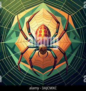 spider web and spiders Stock Vector