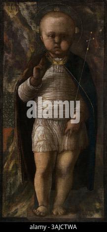 Posturing Savior A painting by Andrea Mantegna, circa 1460, depicting the Infant Savior ...