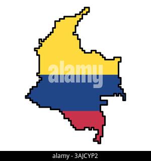 Pixelated world map icons in 8-bit style, featuring over 190 countries. Perfect for digital art, educational projects, and themed designs. Stock Vector