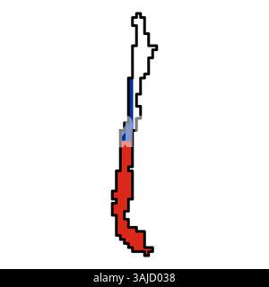 Pixelated world map icons in 8-bit style, featuring over 190 countries. Perfect for digital art, educational projects, and themed designs. Stock Vector