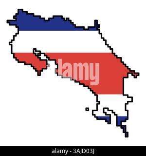 Pixelated world map icons in 8-bit style, featuring over 190 countries. Perfect for digital art, educational projects, and themed designs. Stock Vector