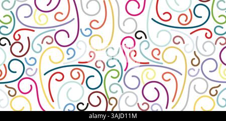 Colorful Swirls Pattern on a isolated white backgrounds for business cards templates, banner, flyer, covering calendar, web banner, signs, website Stock Vector