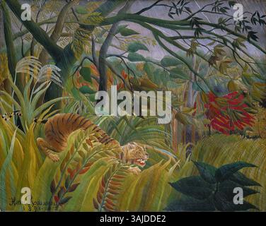 Tiger in a Tropical Storm (Surprised!) - by Henri Rousseau, 1891