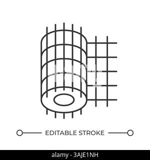 Wire mesh roll line icon Stock Vector