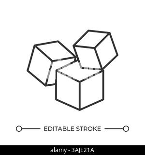 Floating cubes line icon Stock Vector