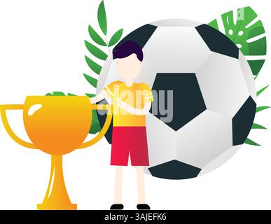 Football vector flat illustration, isolated on the white background Stock Vector