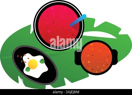 Thai food vector isolated flat illustration on the white background Stock Vector