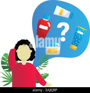 Skincare routine flat vector illustration on the white background Stock ...