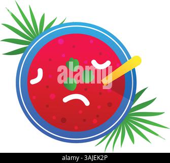 Thai food vector isolated flat illustration on the white background Stock Vector