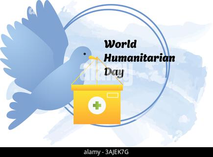 World Humanitarian Day flat cartoon vector illustration Stock Vector