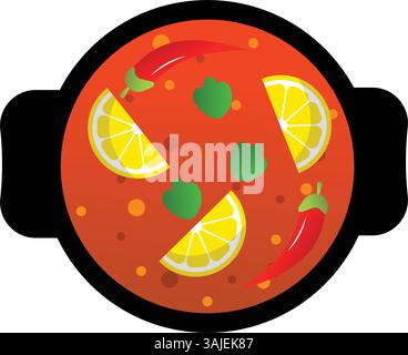 Thai food vector isolated flat illustration on the white background Stock Vector
