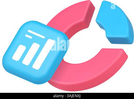 Business financial analyzing accounting stock trade investment 3d icon realistic vector illustration. Commercial corporate efficiency productivity man Stock Vector