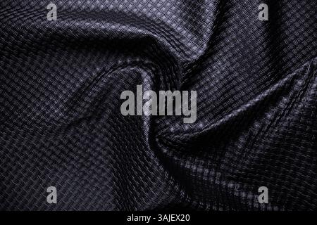 black vegan leather texture textile Stock Photo