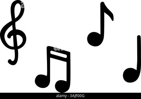Musical Notes Line Drawing Stock Vector