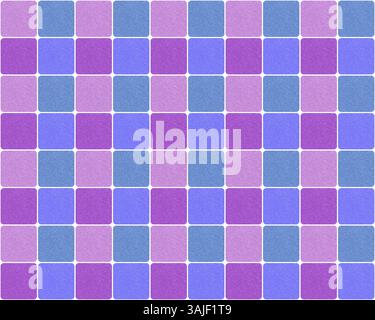 abstract seamless pattern: shades of purple and violet rounded square tiles on white background Stock Photo