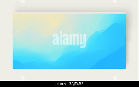Realistic landscape with waves. Cover design template. 3d vector illustration for placards, flyers, banners, book covers, brochures, planners and note Stock Vector