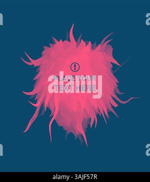 3d element with prickles. Crystal, mineral or stone. Isometric 3d frozen spike. Floral art in futuristic style. Design template with place for text. V Stock Vector