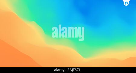 Desert dunes sunset landscape. Abstract background with dynamic effect. Creative design with vibrant gradients. 3D vector Illustration. Stock Vector