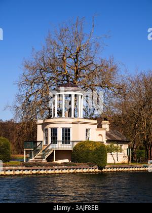 Temple Island, Ornamental Temple, Henley-on-Thames, England, UK, GB. Stock Photo