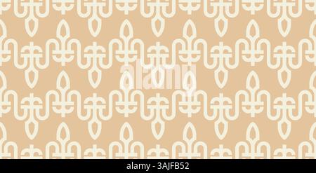 Elegant seamless pattern with a delicate geometric design in soft beige and cream tones. Interior decor design. Stock Vector