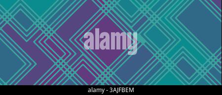 A blue and purple patterned background with a green diamond in the middle. Unique abstract background with geometric shapes. Stock Vector