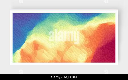 Polygonal mosaic with colour gradient. Abstact creased texture.  Creative background with polygonal pattern. 3D vector illustration for brochure, post Stock Vector