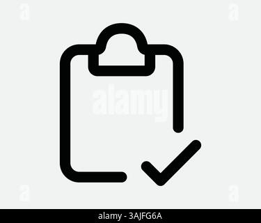 Clipboard Verified Tick Checkmark Clip Board Right Correct Yes Confirm Confirmation Verify Verification Choice Icon Sign Symbol Black White Vector Stock Vector