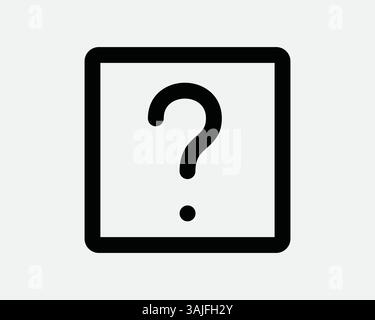 Help Square Icon Black Question Mark Box Symbol Problem Customer Support Queries FAQ Answer Questionaire Survey Curious Artwork Vector Graphic App Stock Vector
