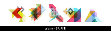 Abstract geometric design. Vector illustration made of various overlapping elements. Applicable for banners, placards, posters, flyers. Stock Vector
