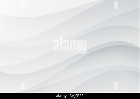 White wave background. White Abstract Wavy Background Minimal Soft Layered Paper Texture Design Stock Photo