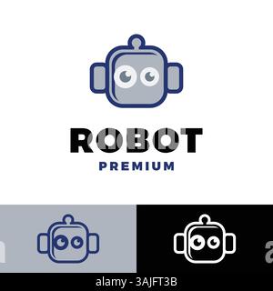 robot head icon vector logo template illustration design Stock Vector