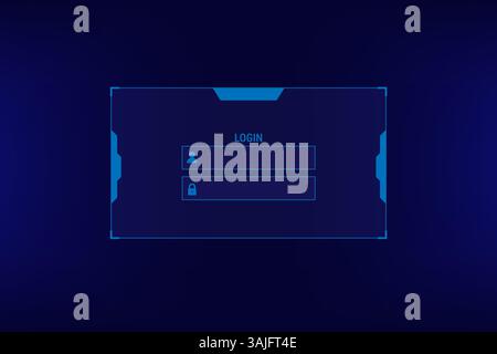Simple login form for website and mobile app on dark blue color background, vector illustration Stock Vector